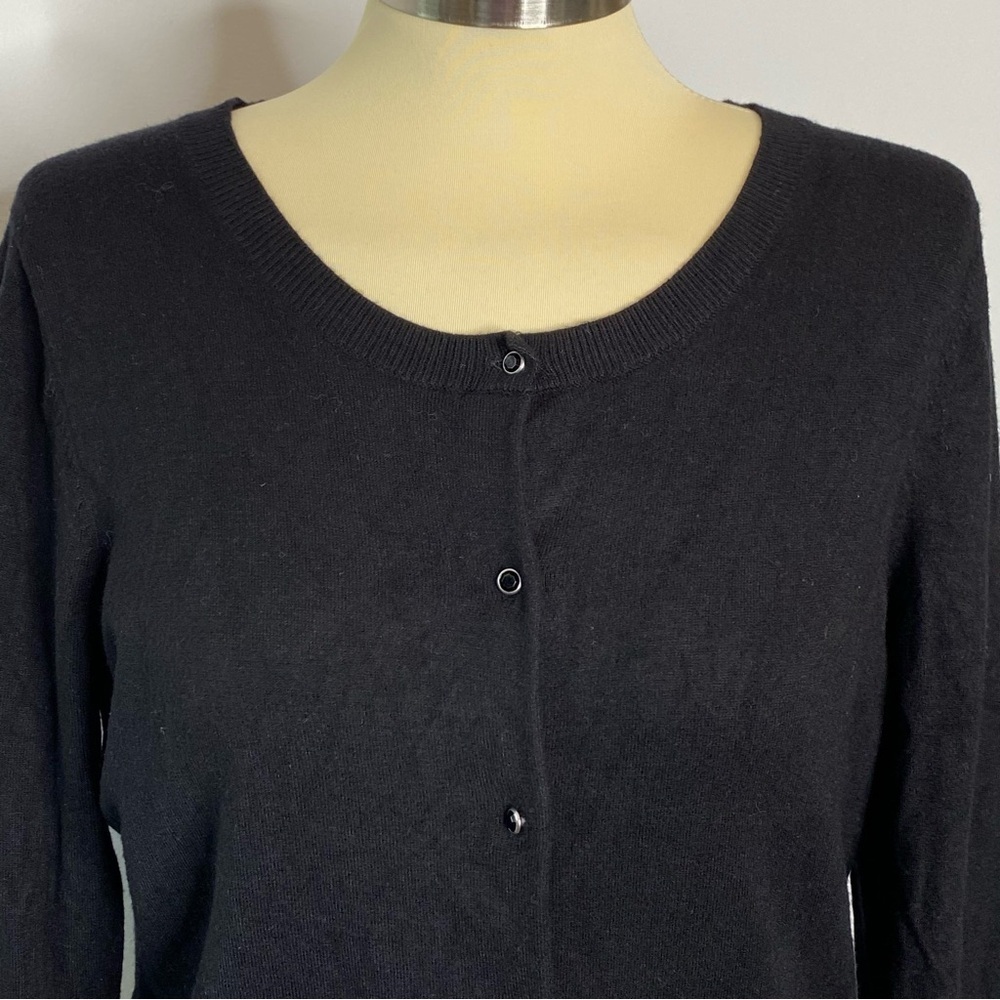 Express Design Studio Black Rhinestone Button Front Cardigan Sweater